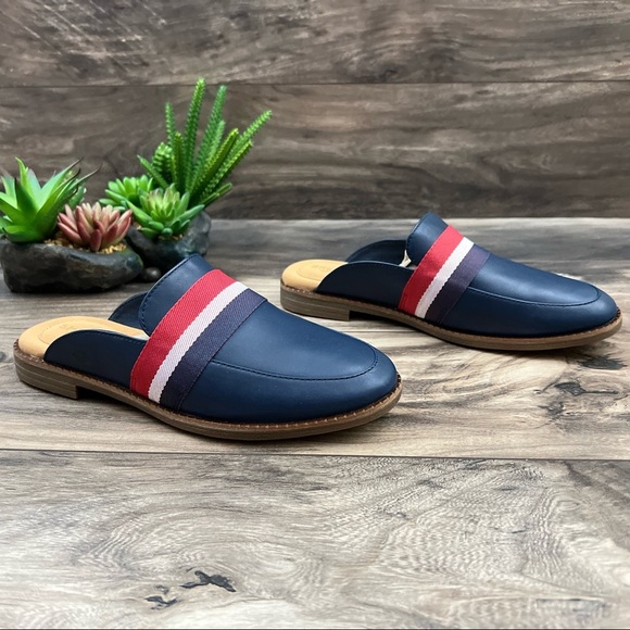 NIB Sperry Waypoint Leather Mule Slip On Shoes 8M Navy Memory Foam - Picture 7 of 12